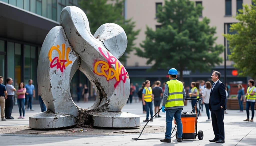 Vandalisme sur une œuvre publique : les réponses